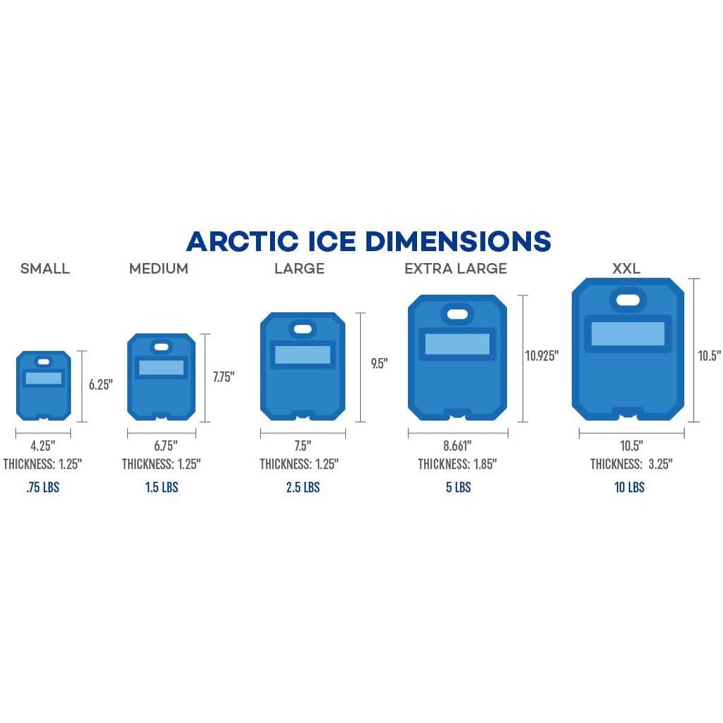 Arctic Ice Chillin' Brew Series, Long Lasting Reusable Ice Pack, Medium, 1.5 lbs, Blue