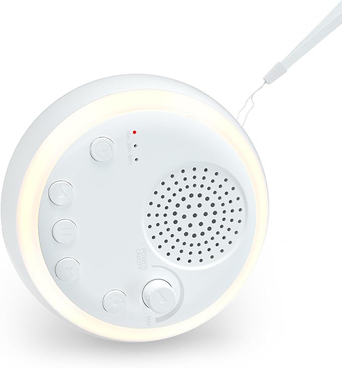 Sound Machine Easysleep White Noise Machine with 16 Soothing Sounds and Night Light, with 3 Sleep Timer,Portable and Powered by USB for Sleeping Relaxation