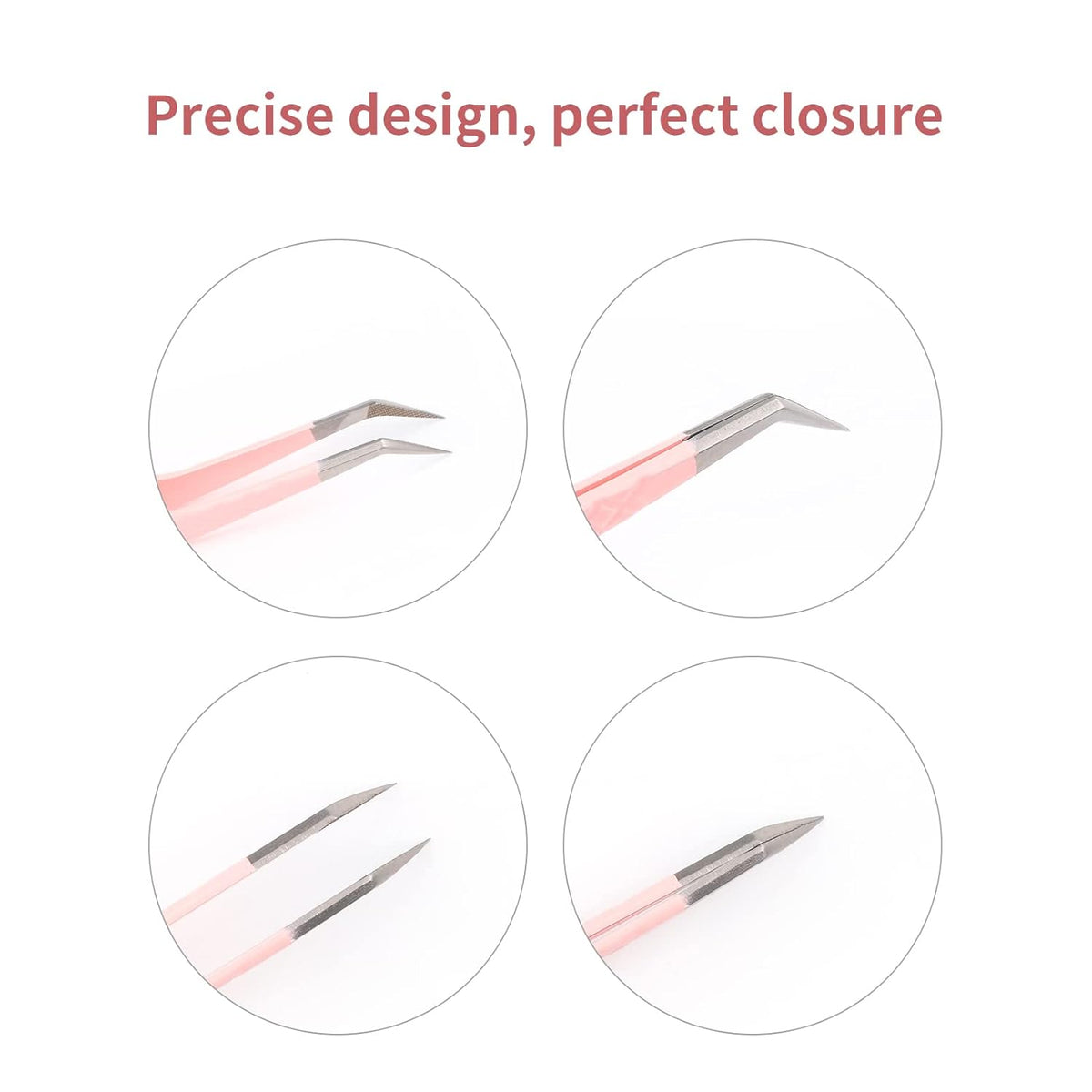 Professional Lash Extension Tweezers - Curved Fiber Tip Eyelash Tweezers for Volume Fans