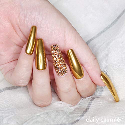 Daily Charme Chrome Effect No-Wipe Top Coat Gel Polish 15ml, High Gloss, Special Formula For Smooth Glazed Mirror Chrome Finish Long Lasting, Soak Off, Home DIY/Nail Art Salon Manicure