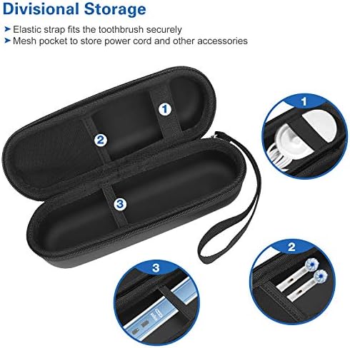 ProCase Travel Case for Oral-B/Oral-B Pro Smartseries/IO Serie Sonicare Protective Clean Electric Toothbrush, Hard EVA Case Cover Storage Bag Holder with Mesh Pocket for Accessories -Black