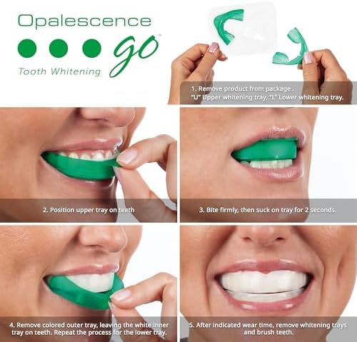 Opalescence Whitening Bundle - Opalescence Go 10% Hydrogen Peroxide Prefilled Whitening Trays and Whitening Toothpaste - Mint Flavor 5194-5166