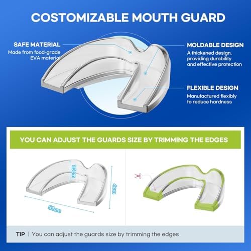 Mouth Guard for Grinding Teeth at Night: Moldable Dental Guard for Sleeping - Nighttime Protection for Teeth with 12 Cleaning Tablets