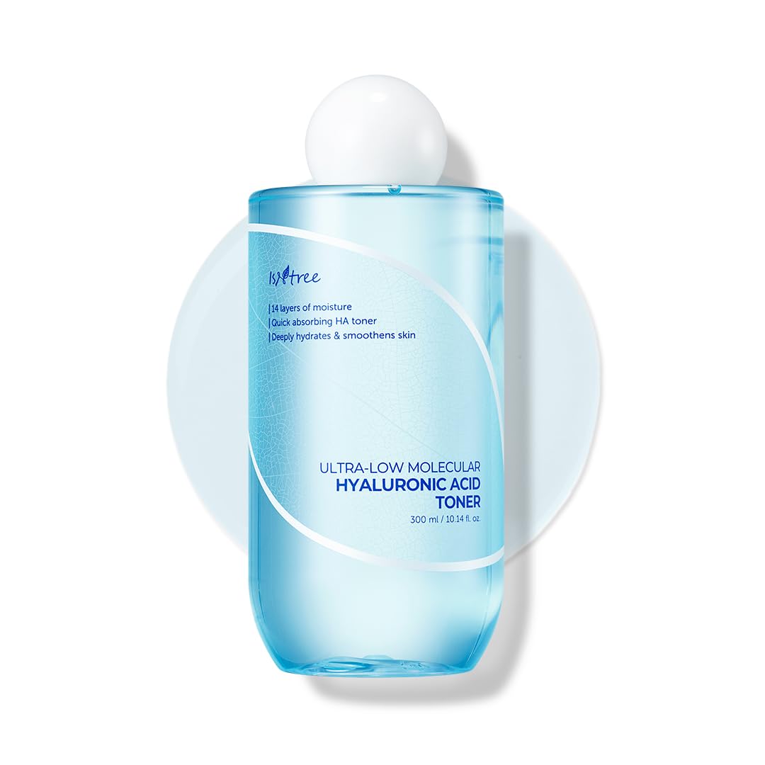 ISNTREE Ultra-Low Molecular Hyaluronic Acid Toner 300ml, 10.14 fl.oz | Korean Skincare | Quick Absorbing | Deep Hydration & Skin Smoothing | Vegan & Fragrance-Free