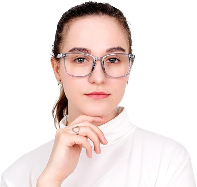 YEIN Bifocal Reading Glasses with Blue Light Blocking Lenses, Bifocal Reader for Women and Men, Vintage Square frame with Spring Hinge (+0.00/+1.00 magnification)