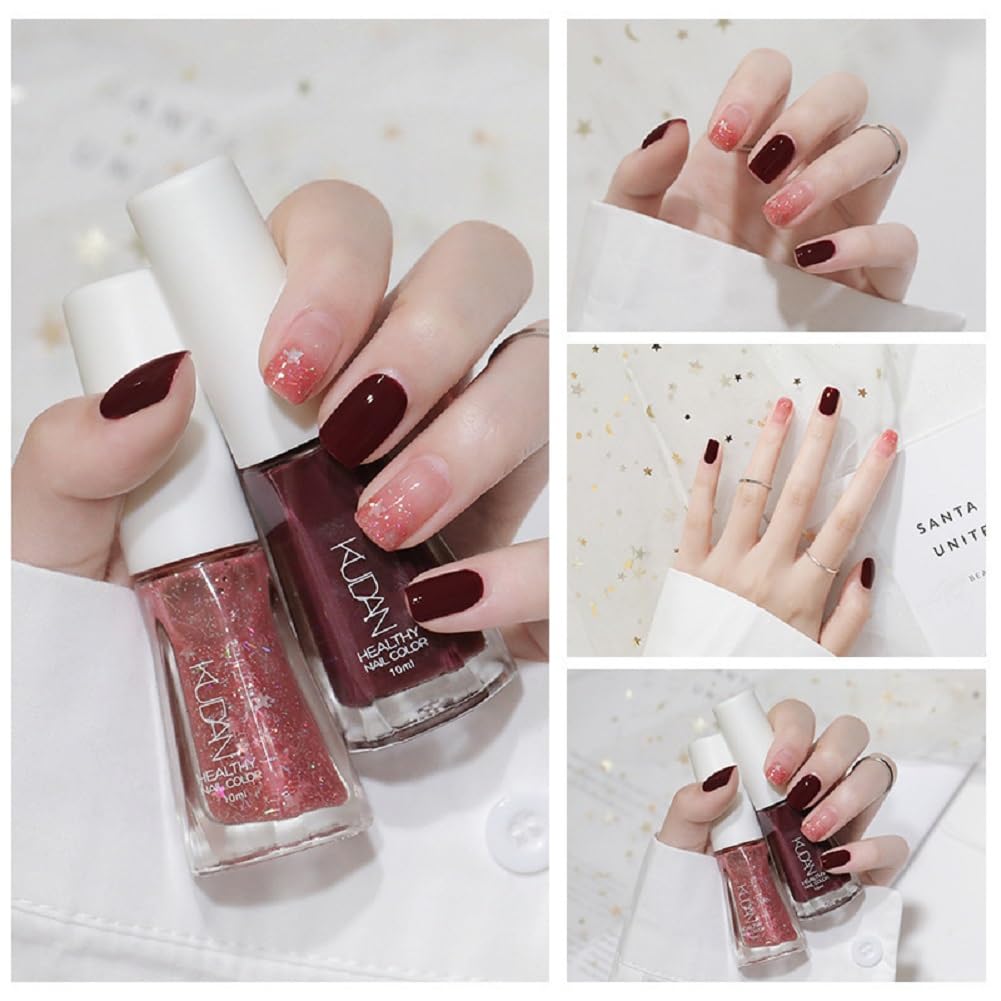 Nail Polish set - Nail Lacquer Quick Dry, Full Size, Vibrant, Colorful, Trendy, Glitter, Glossy, Metallic, Matte Nail Art Nail Shades (N2 naked powder flash, 52g)