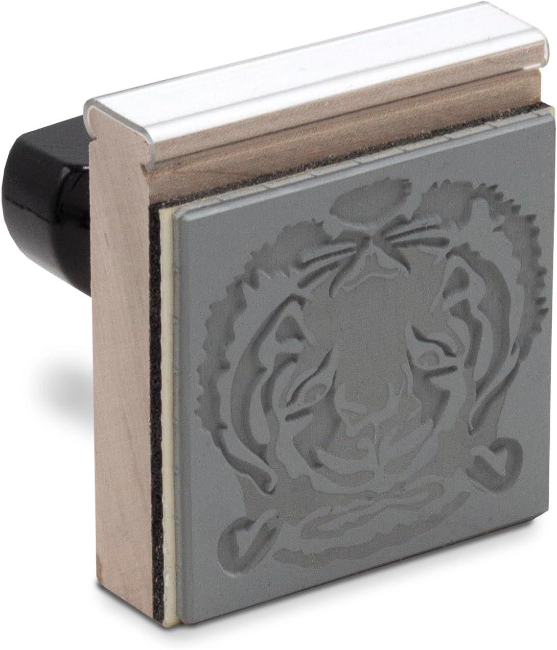 Infusion Custom Text Traditional Wood Stamp with Plastic Handle, 4" x 4"