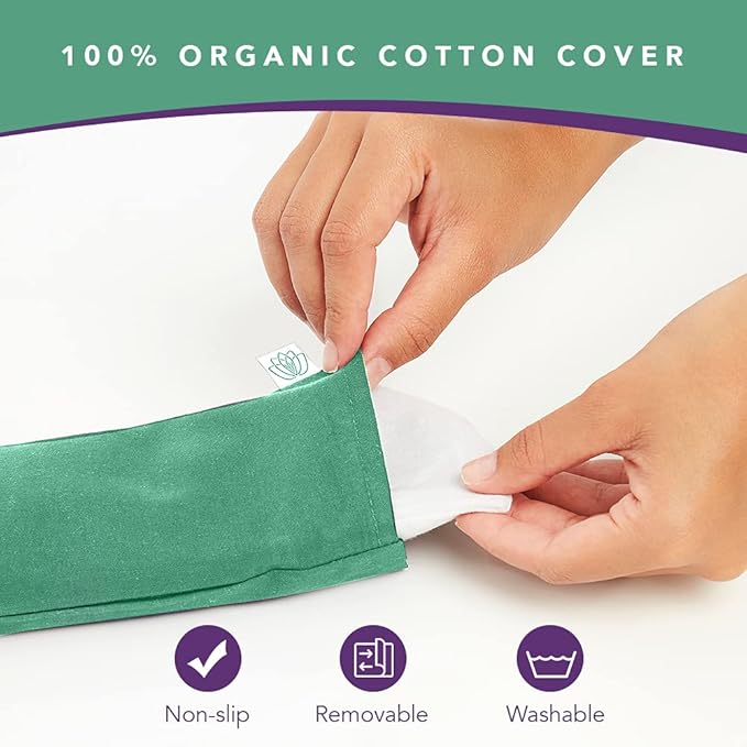 Lotus Weighted Lavender Eye Pillow|Sleeping & Meditation Mask|Yoga Eye Pillow |Lavender Aromatherapy Eye Pillow | Hot or Cold Pack| Head Ache Relief | Sleep mask Relaxing Gift Men, Women & Employees