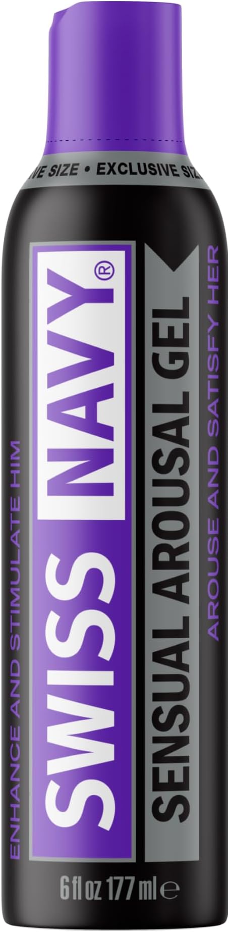 SWISS NAVY Sensual Arousal Personal Lubricant & Gel for Couples, Men & Women, Water Based Personal Lubrication with Niacin (Vitamin B3), Menthol, Peppermint, Butea Superba, Leak Proof Bottle, 6 Oz