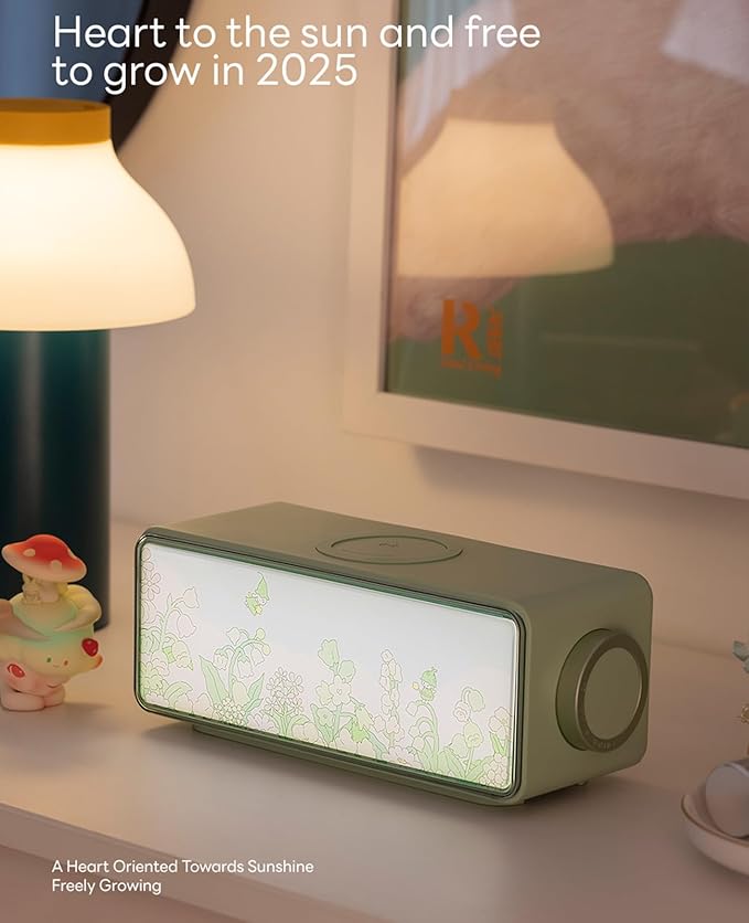 White Noise Sound Machine-4 in1 Night Light Sound Machine for Sleep,Sound Machine/Light-up Painting/Bluetooth Speaker/Wireless Charging,4 Soothing Sounds,for Baby,Kids,and Adults