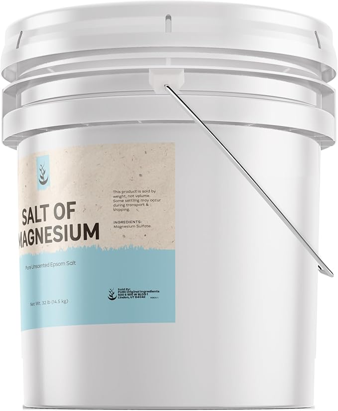 Pure Original Ingredients Salt of Magnesium (3.5 Gallon) Pure Epsom Salt, Unscented, Natural Skin Scrub