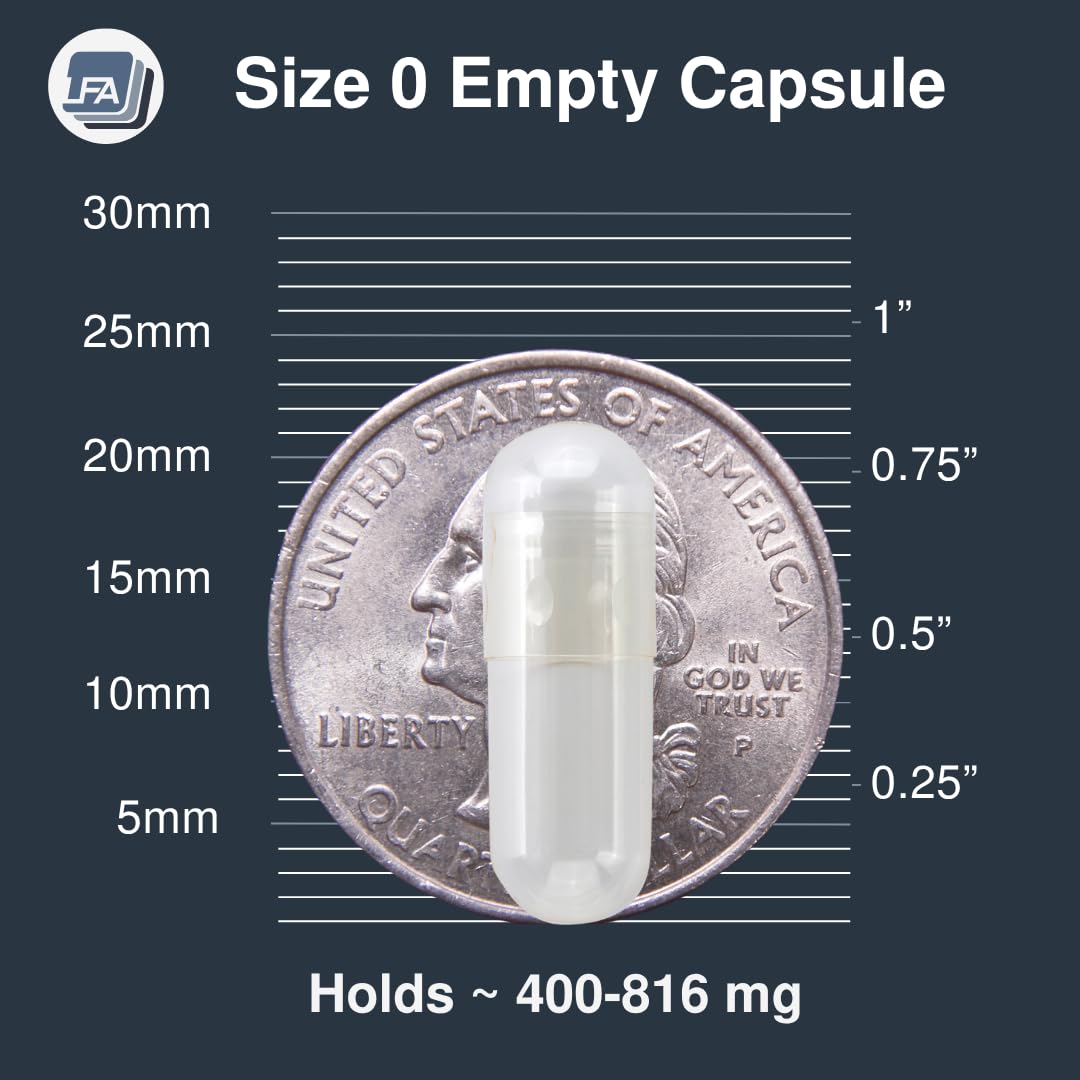 Empty Capsules Size 0-5000 Count Bulk Empty Gelatin Capsules - Joined Fillable Gel Capsules Empty - Pill Capsules Empty for Capsule Filling Machine - Certified Halal Beef Gel Caps