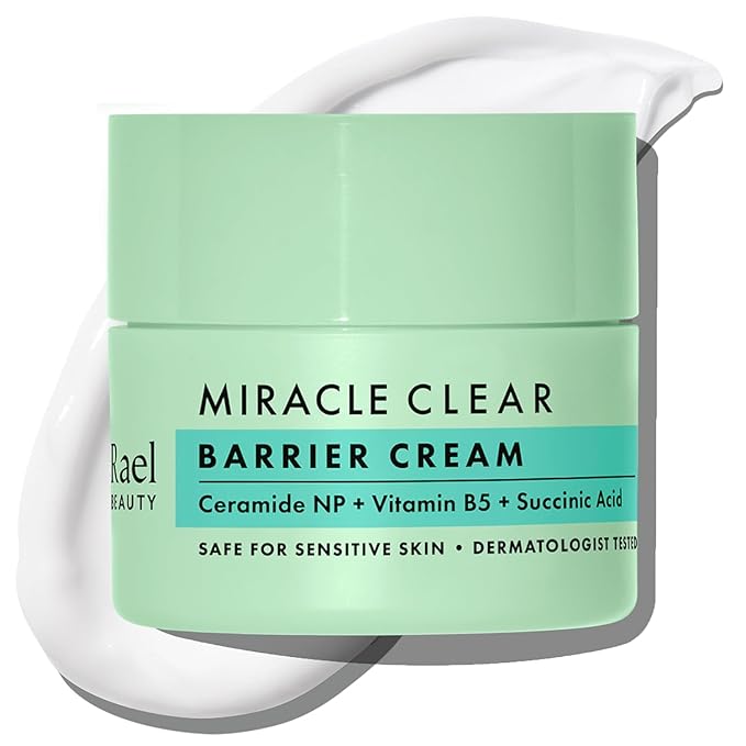 Rael Face Moisturizer, Miracle Clear Barrier Cream, Lightweight Hydration for Oily and Acne Prone, with Succinic Acid, Hydrating Vitamin B5, Vegan, Korean Skin Care (1.8 fl oz)