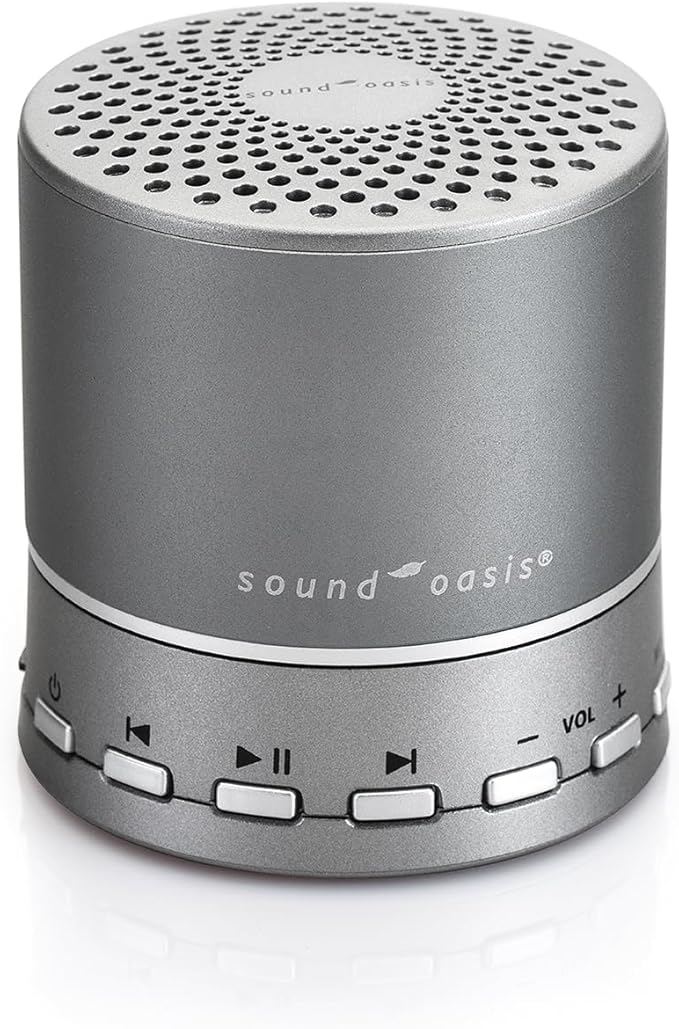 Sound Oasis Sound Machine Bluetooth Speaker Portable White Noise Machine 20 Non-Looping Sounds Nature Brown Pink Noise Tinnitus Masker Sound Soother for Sleep Home Baby Office Travel Rechargeable