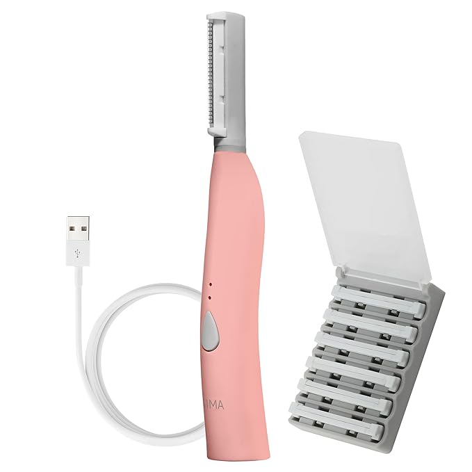 SPA SCIENCES - SIMA Patented Dermaplane Razor for Women Face – Painless 2-in-1 Facial Exfoliation & Peach Fuzz Hair Removal – Anti-Aging – 3 Speeds – Rechargeable – 7 Weeks Treatment
