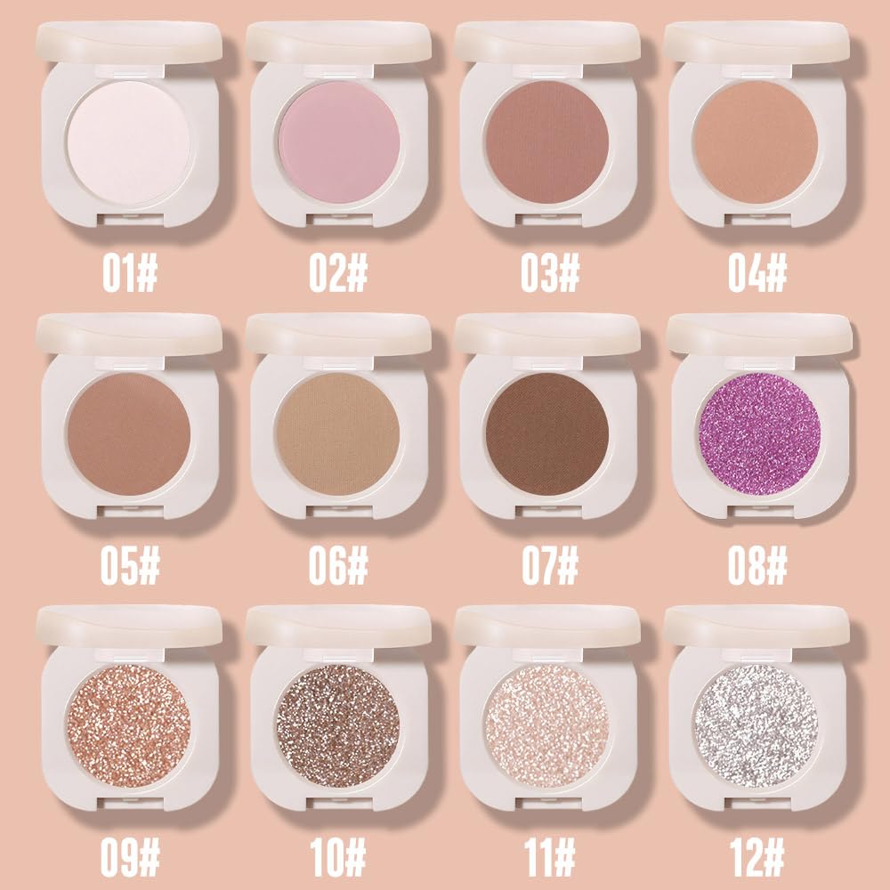 Single Nude Pink Matte Eyeshadow,Bright Intense Monochrome Eye Shadow,Apply Makeup Easily,Matte Pressed Powder Single Eyeshadow,24 Hour Eye Makeup Longwear Waterproof