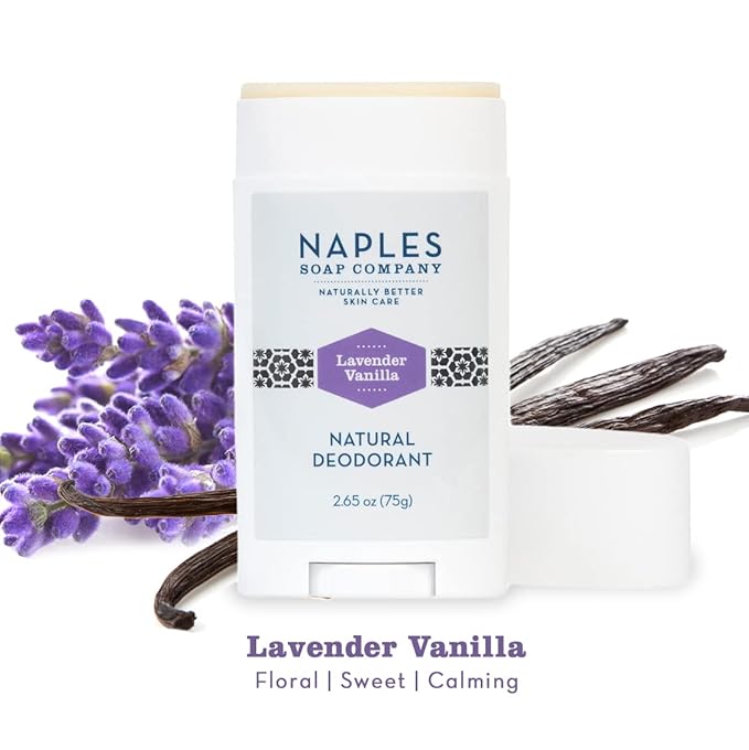 Naples Soap Company Naturally Better Skin Care Lavender Vanilla Deodorant Stick for Women and Men - 2.65oz