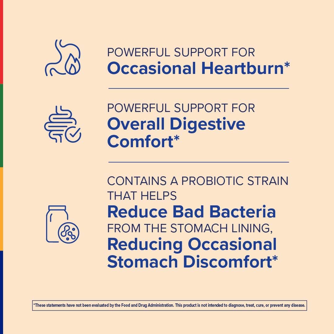 Stop Aging Now - Acid Relief Supplement - 60 Vegetable Capsules - with Probiotic Support