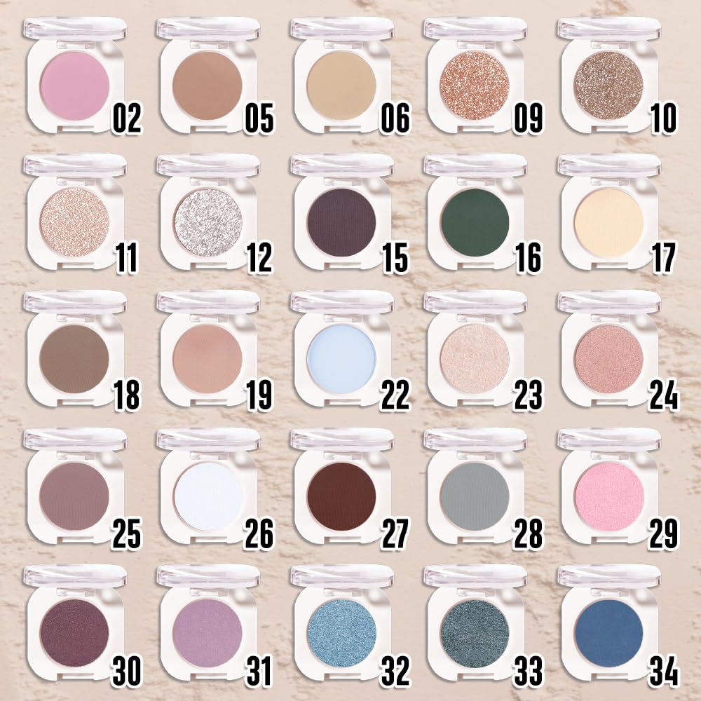 Single Matte Eye Shadow Palette Makeup, Nude Brown Matte Eyeshadow for Women, Monochrome Eye Shadow Makeup, Pigmented Waterproof Sombras Para Ojos, Vegan, Talc, Paraben & Cruelty Free, 06