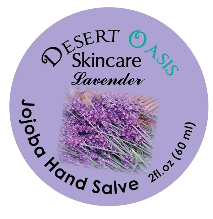 Lavender Hand Salve with over 50% Jojoba Oil plus 2 Organic Lavender Lip Balms with over 70% Jojoba Oil. 100% Natural. By Desert Oasis Skincare (1 fl oz/29 ml)
