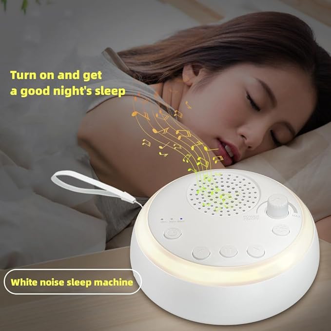 Sound Machine Easysleep White Noise Machine with 16 Soothing Sounds and Night Light, with 3 Sleep Timer,Portable and Powered by USB for Sleeping Relaxation