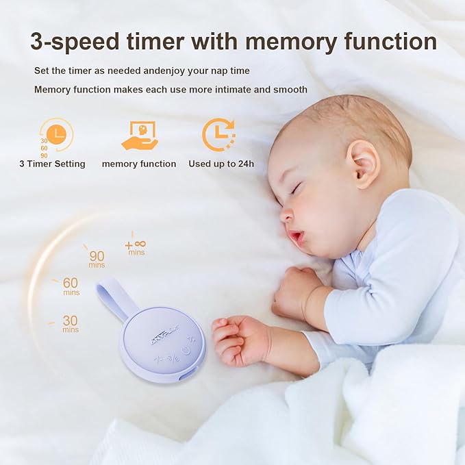 White Noise Sound Machine, Portable Sound Machine for Sleeping Adults & Baby, with Bluetooth 5.1/24 Soothing Sounds/Battery Powered/3 Timer Memory Function for Office/Bedroom/Travel（Purple）