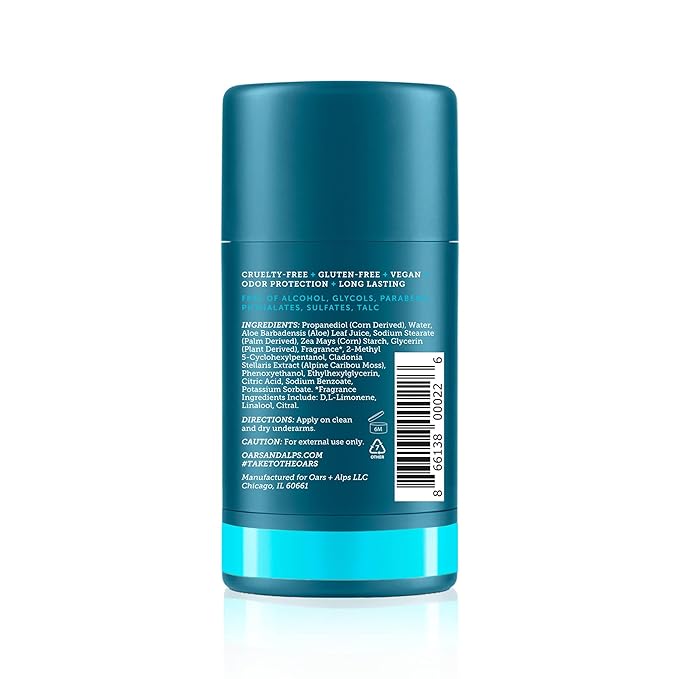 Oars + Alps Aluminum Free Deodorant for Men and Women, Dermatologist Tested and Made with Clean Ingredients, Vegan, Fresh Ocean Splash, 1 Pack, 2.6 Oz