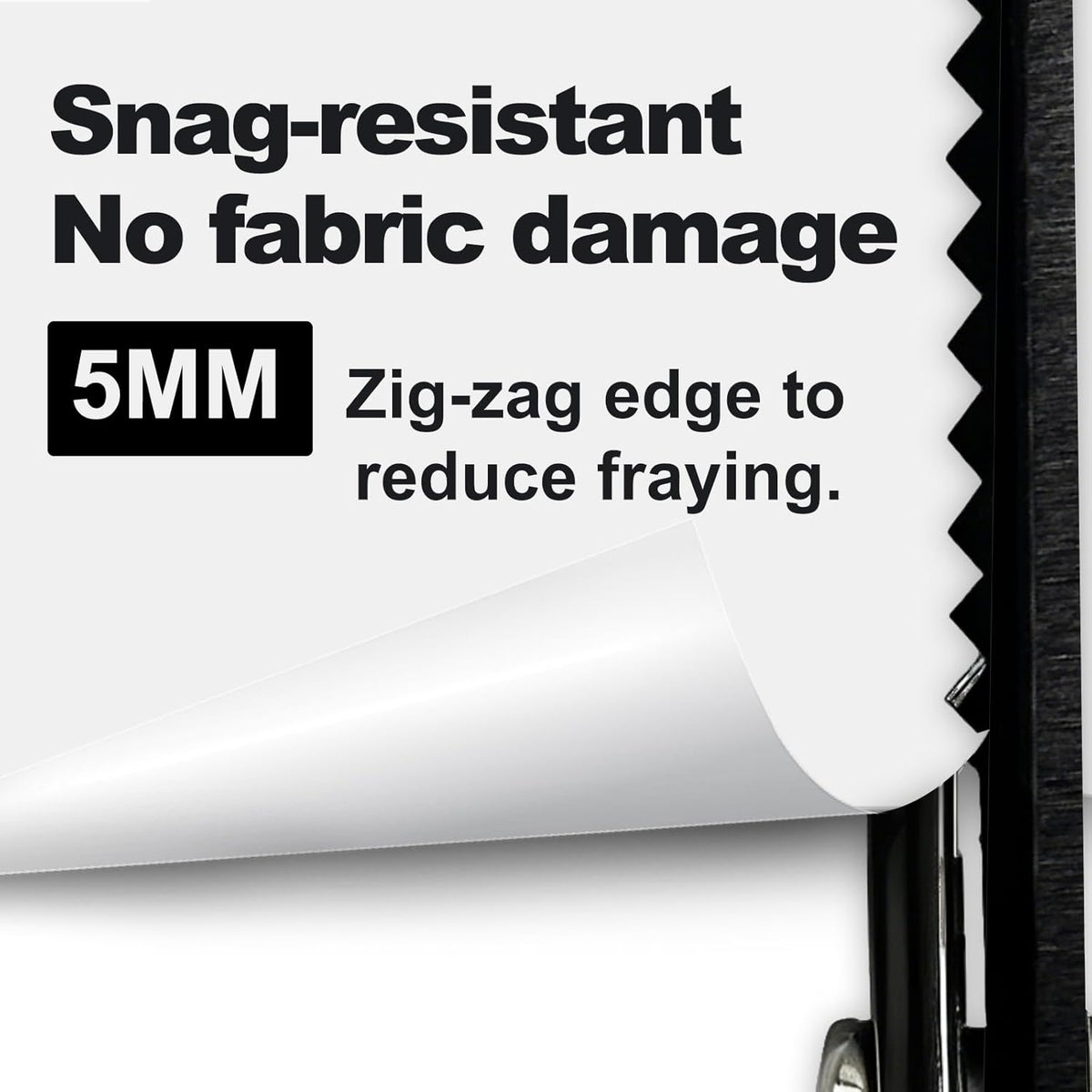 YLaziion 8-Inch Heavy Duty Pinking Shears for Fabric Cutting – 5mm Triangle Tooth Zig Zag Scissors | 100% Black Stainless Steel Sewing Shears for Fabric, Crafts, Lace Wigs, Paper & Quilting