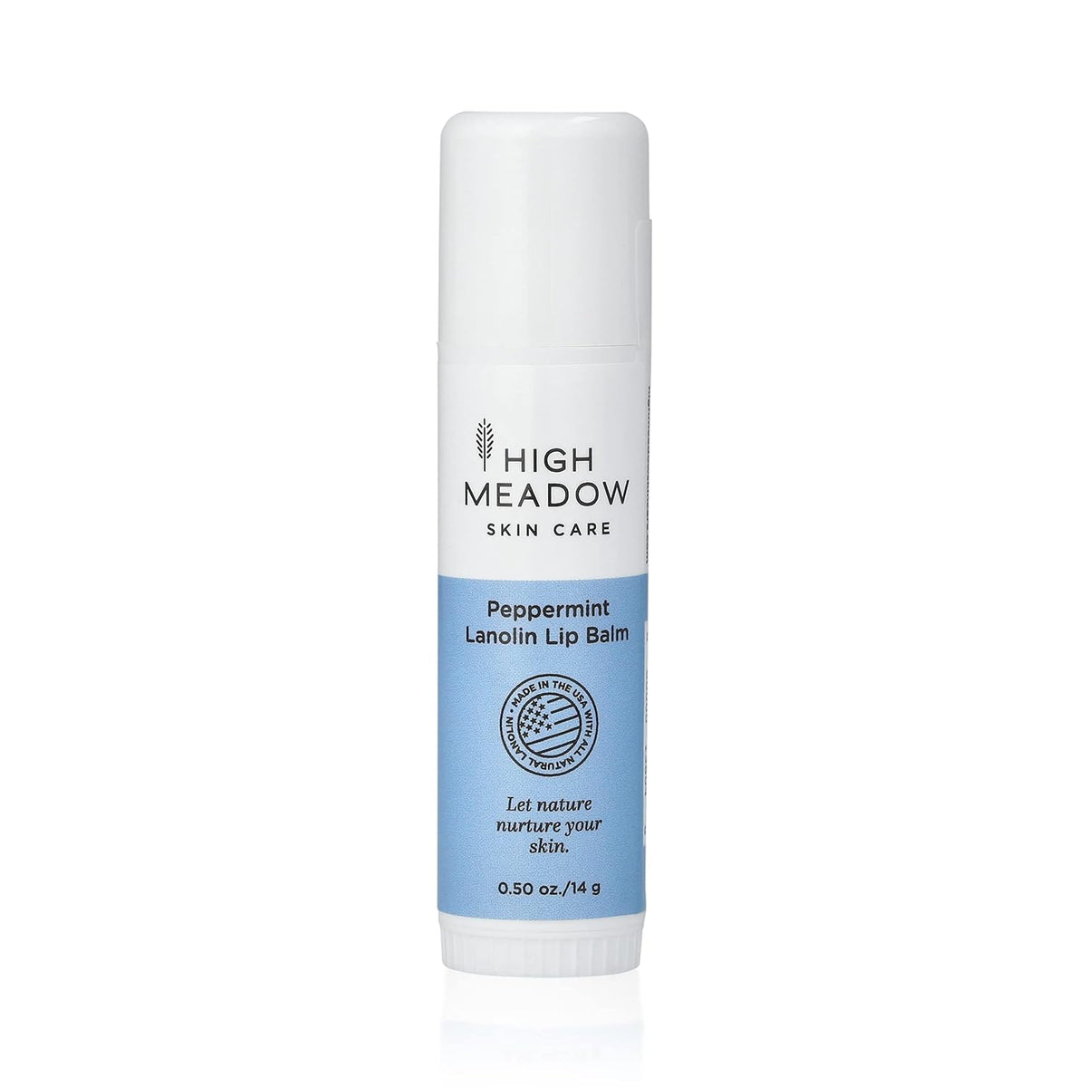 High Meadow Lanolin Peppermint Lip Balm Stick-Natural Unisex Lip Care With Shea Butter, Hydrates, Moisturizes, and Protects Lips, Great for Cold Sores, Fever Blisters, Long-Lasting Clear Lip Hydration