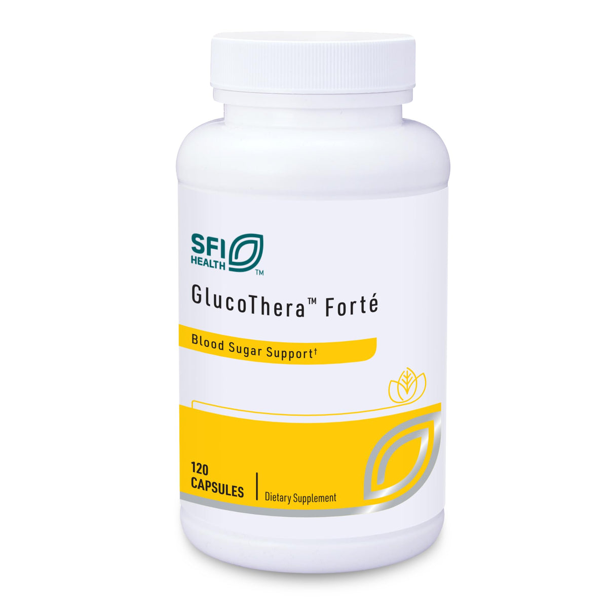 Klaire Labs SFI Health GlucoThera Forte - Chromium Complex with 250 mg ALA, Turmeric & Cinnamon, Dairy-Free (120 Capsules)