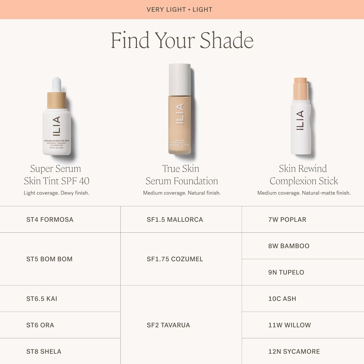 ILIA - Skin Rewind Complexion Stick - Foundation + Concealer + Skincare | Non-Toxic, Vegan, Cruelty-Free, Clean Makeup (7W - Poplar, 0.35 oz | 10 g)