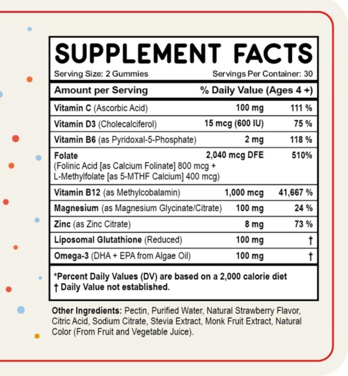 Folinic Acid Gummies for Kids & Adults – with L-Methylfolate Methyl B12, P5P B6, Magnesium Glycinate, Vitamin D3 & C Methylated Folate Support for Brain,Focus, Mood & Cellular Health – 5-MTHF