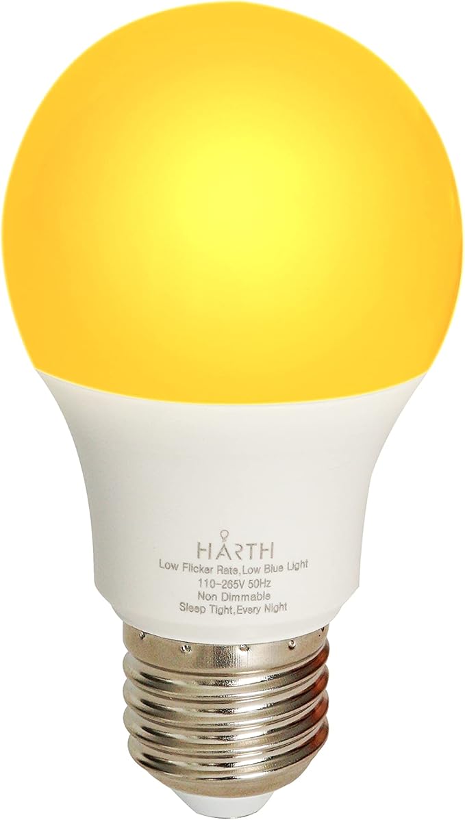 Sleep Aid Amber Light Bulbs I Blue Light Blocking Led Lights for Bedroom Soft Warm Light Bulbs I 7 Watts E26 Led Bulb 60 Watt (Equivalent) I Night Light Bulbs for Room Lamp, Bedroom Lights, Kids Room