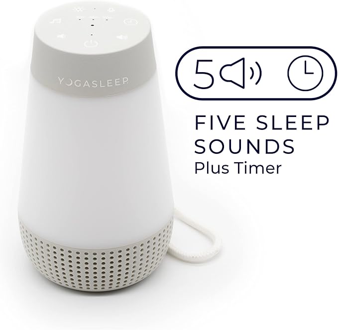 Yogasleep Baby Soother White Noise Sound Machine & Night Light, with Voice Recording & 5 Sound Options Including Brown Noise, Nature Sounds & Lullabies, Noise Cancelling & Sleep Aid, Registry Gift
