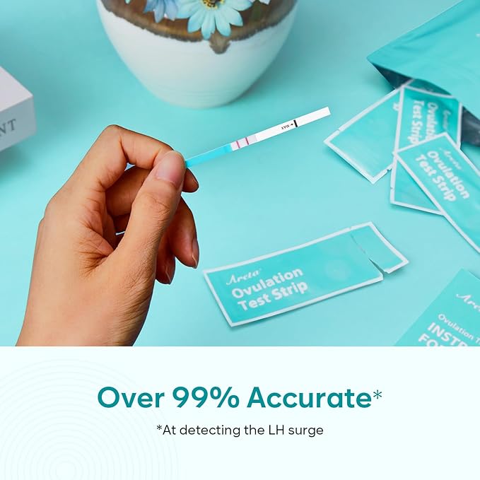 Areta Ovulation & Pregnancy Test Strips: 30 Ovulation Strips & 10 Pregnancy Tests Combo Kit | Accurate at-Home Fertility Tracker | Highly Sensitive Early Pregnancy Detection | 30 LH + 10 HCG