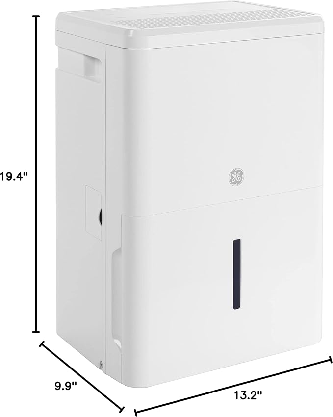 GE Energy Star Portable Dehumidifier 35 Pint, Perfect for Bedroom, Basement & Garage or Rooms up to 3000 Sq Ft, Ideal for High Humidity Areas, Complete with Empty Bucket Alarm & Clean Filter Alert