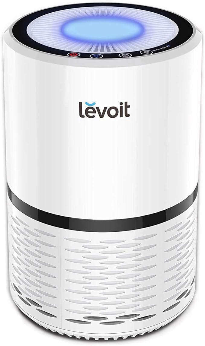 LEVOIT Air Purifiers for Home, High Efficient Filter for Smoke, Dust and Pollen in Bedroom, Filtration System Odor Eliminators for Office with Optional Night Light, LV-H132 1 Pack, White
