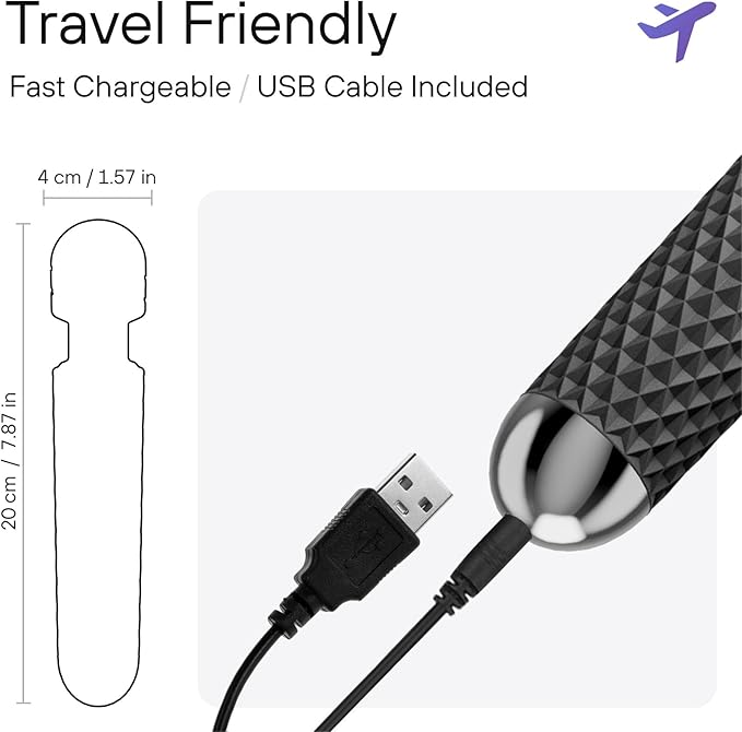 Handheld Cordless Personal Wand Massager – Waterproof, USB Rechargeable, 20 Vibration Patterns, 8 Speeds, Memory Feature, Skin-Soft Silicone for Ultimate Relaxation Tool
