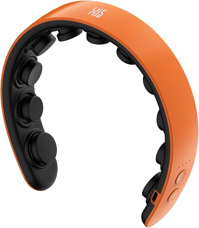 Master Massage H1 Fashion Hairband Head Massager Standard - Slim & Lightweight, 11 Vibrating Heads, 5 Modes, 3 Intensities from Gentle Fingers to Acupressure- Lava Orange