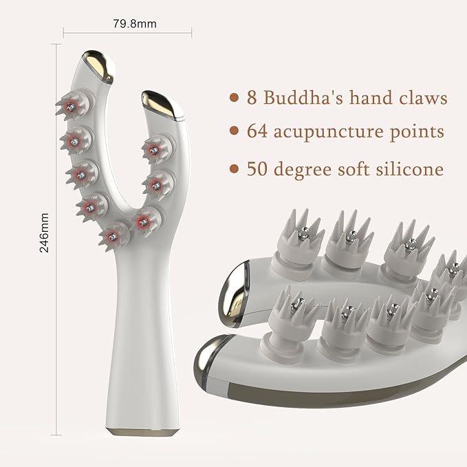 mriya Electric Scalp Massager, Handheld Head Massage Comb - with 64 Massage Nodes, Promotes Hair Growth and Relieves Stress