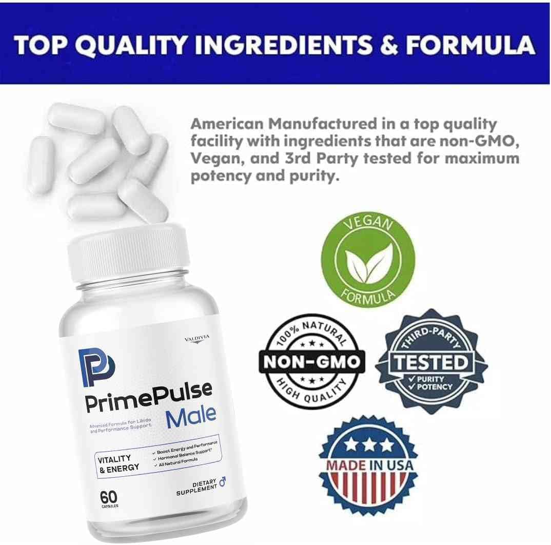Valdivia (3 Pack) Prime Pulse Male - Official PrimePulse Men Supplement, Maximum Strength Energy Support, Natural Advanced Formula for Overall Health & Wellness, 180 Capsules for 3 Months