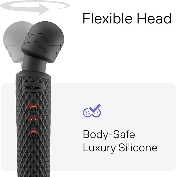 Handheld Cordless Personal Wand Massager – Waterproof, USB Rechargeable, 20 Vibration Patterns, 8 Speeds, Memory Feature, Skin-Soft Silicone for Ultimate Relaxation Tool