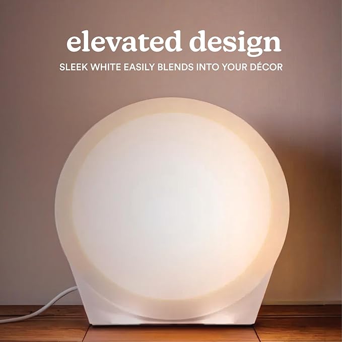 Homedics Light Therapy Lamp,10,000 Lux, UV-Free, Full Spectrum LEDs for Improved Sleep, Boosted Mood & Increased Energy, Adjustable Color Temperature, 6 Timer Settings, Compact & Stylish Design