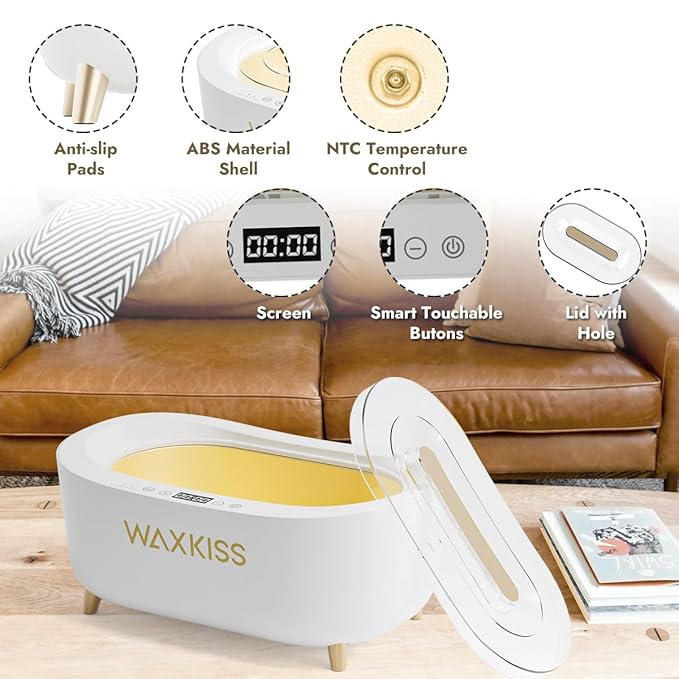 Waxkiss Intelligent Paraffin Wax Machine for Hands & Feet, Fast Melting 4500ml Large Capacity Paraffin Bath Warmer Kit with Paraffin Blocks