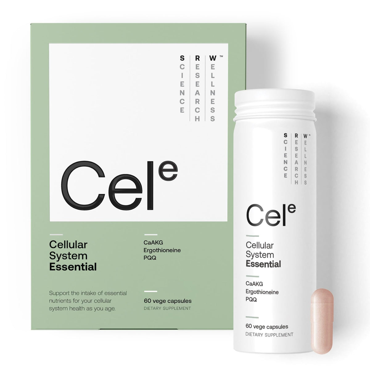 SRW Cel Essential | Wellness Supplement for Healthy Aging and Longevity | Supports Energy, Mental Performance + Muscle Health | 17 Vitamins & Minerals | Suitable for All Ages | 60 Capsules