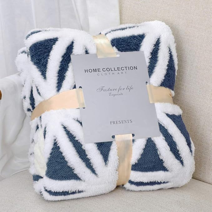 LOMAO Sherpa Fleece Blanket Fuzzy Soft Throw Blanket Dual Sided Blanket for Couch Sofa Bed (Navy, 60''x80'')