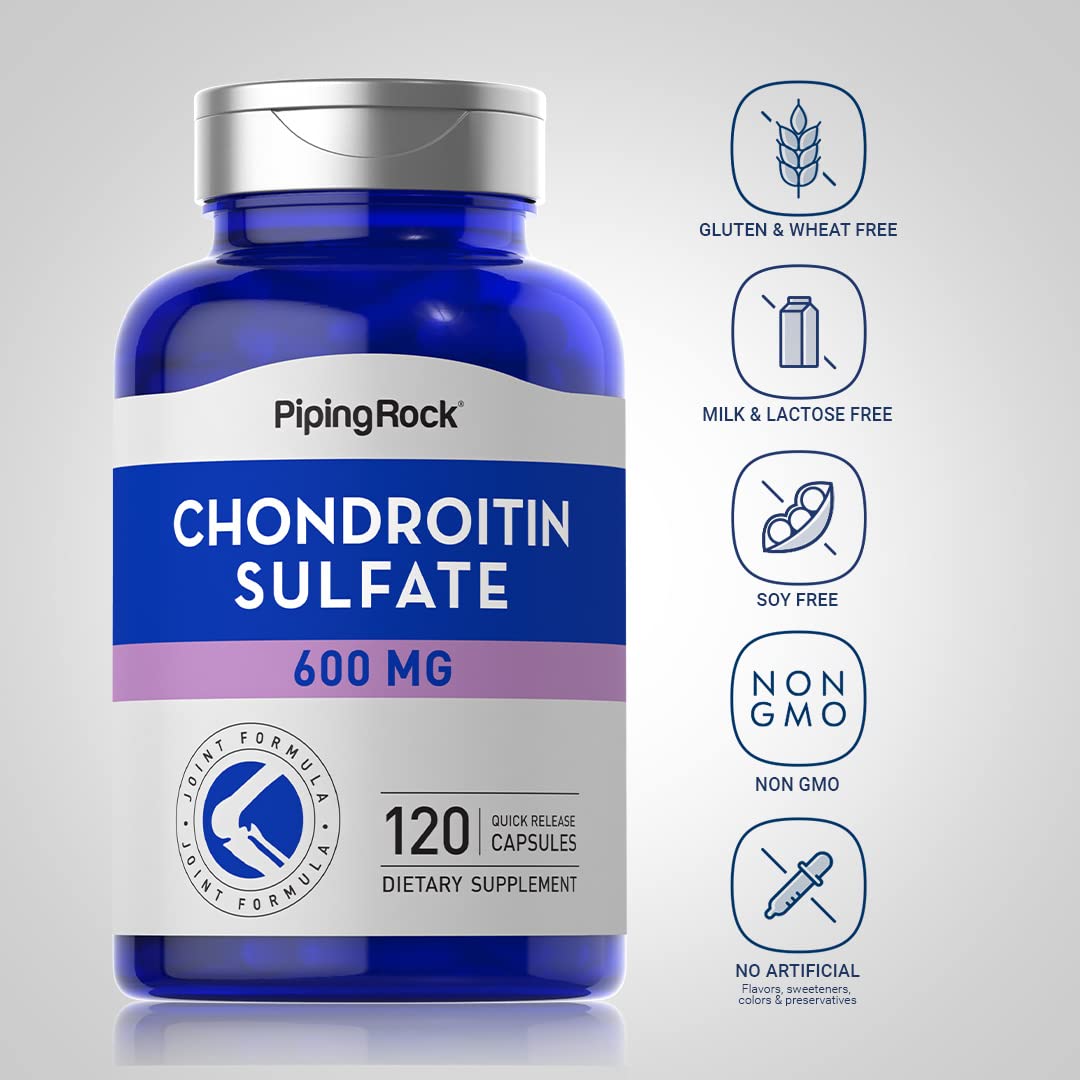 Piping Rock Chondroitin Sulfate Supplement | 600mg | 120 Capsules | Non-GMO, Gluten Free Supplement