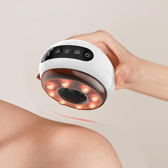 Smart Cupping Physiotherapy 3-in-1 Set, Multi-Functional Back Scraping Instrument, red Light Pain Relief, Heat Therapy, Adjustable Suction to Relieve Back Muscle Fatigue 2025 New Model
