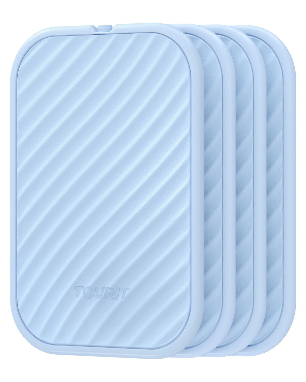 TOURIT Slim Ice Packs for Lunch Boxes and Coolers, 4 Pack Reusable Lunch Box Ice Packs, Long Lasting BPA-Free Non-Toxic Freezer Packs for Lunch Bags, Travel, Picnic or Camping, Baby Blue