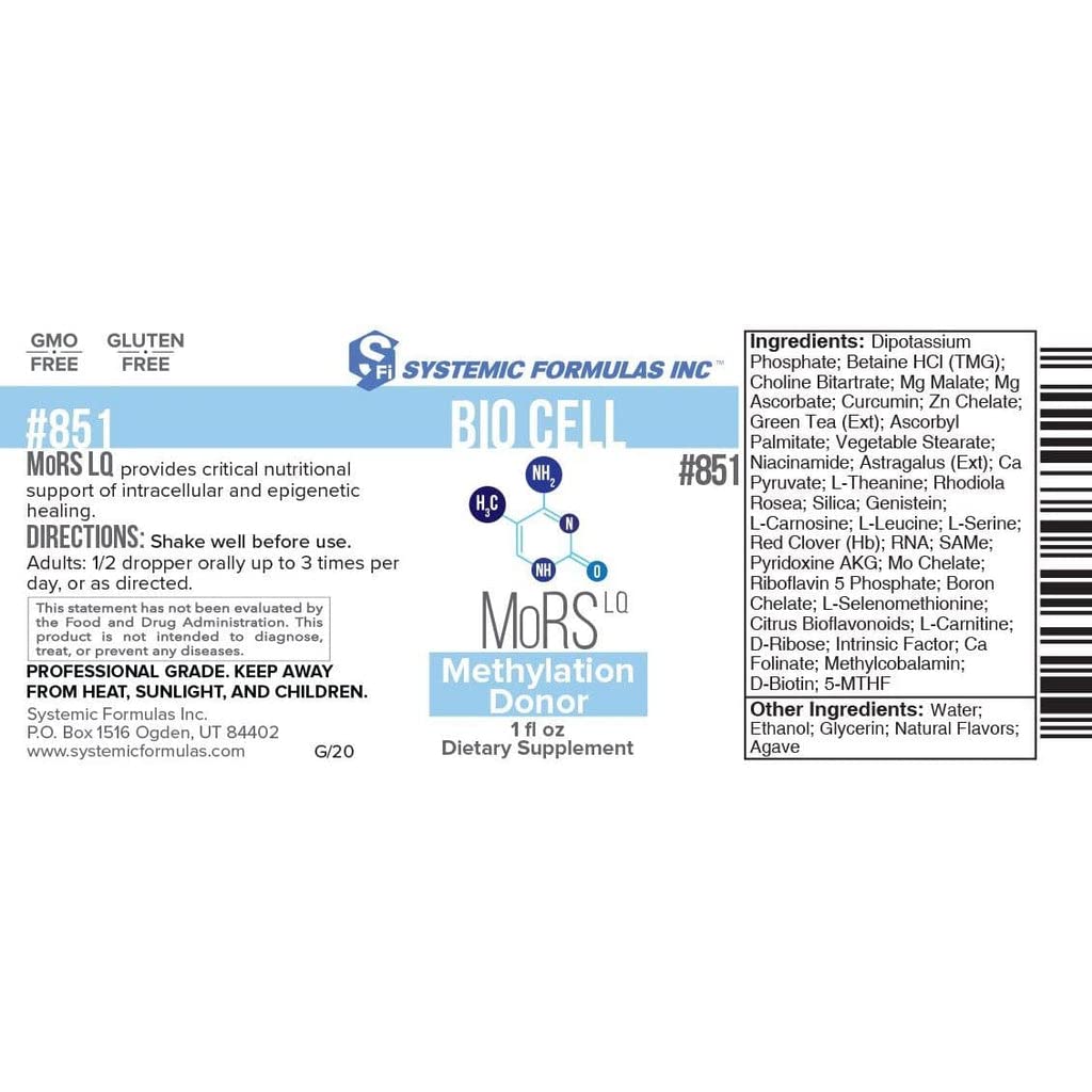 Systemic Formulas MORS LQ - Brain/neurotransmitter Function, 1 fl oz, Bio Cell #851. Homocysteine Metabolism.